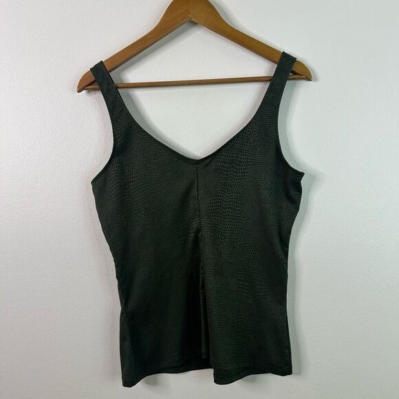 Hanro of Switzerland Green Animal Print Tank Top Size L Sleeveless Cami - Picture 5 of 8